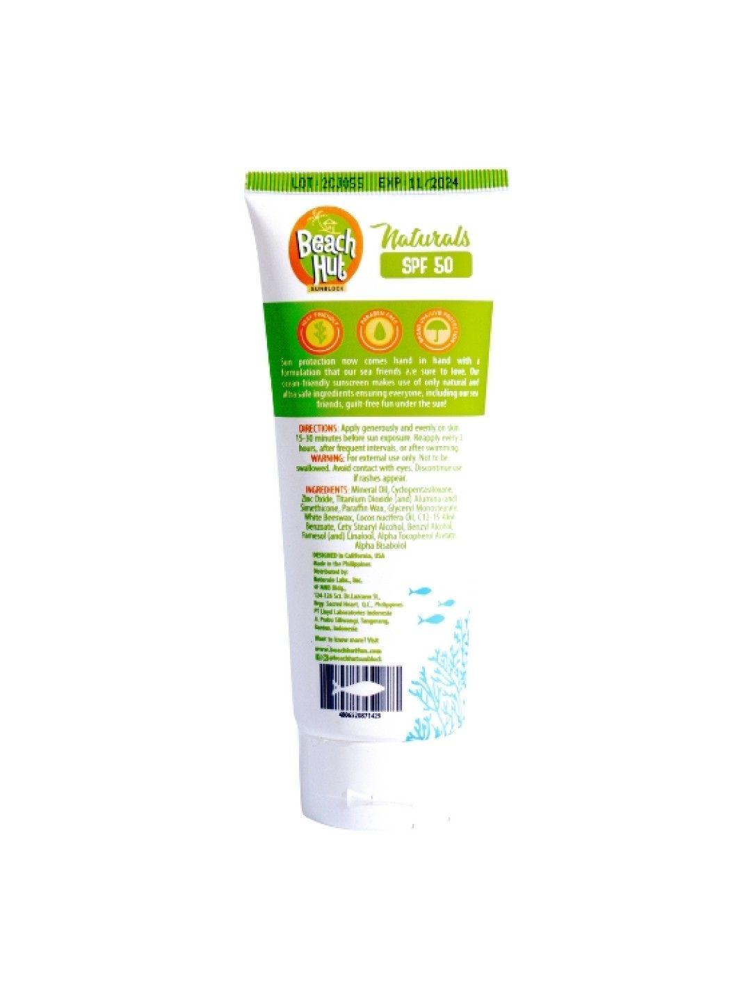 Beach Hut Naturals Reef-Safe SPF 50 Sunscreen Lotion (100ml) (No Color- Image 2)