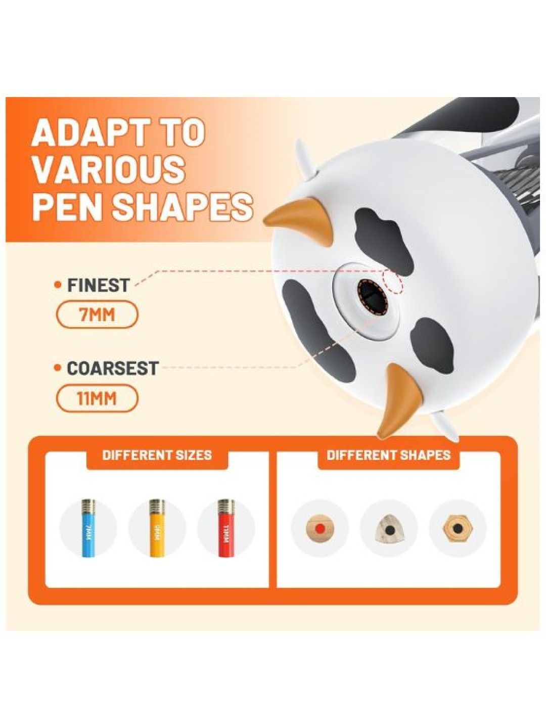 Y-PLUS+ Peanut Cow Automatic Electric Pencil Sharpener (No Color- Image 2)