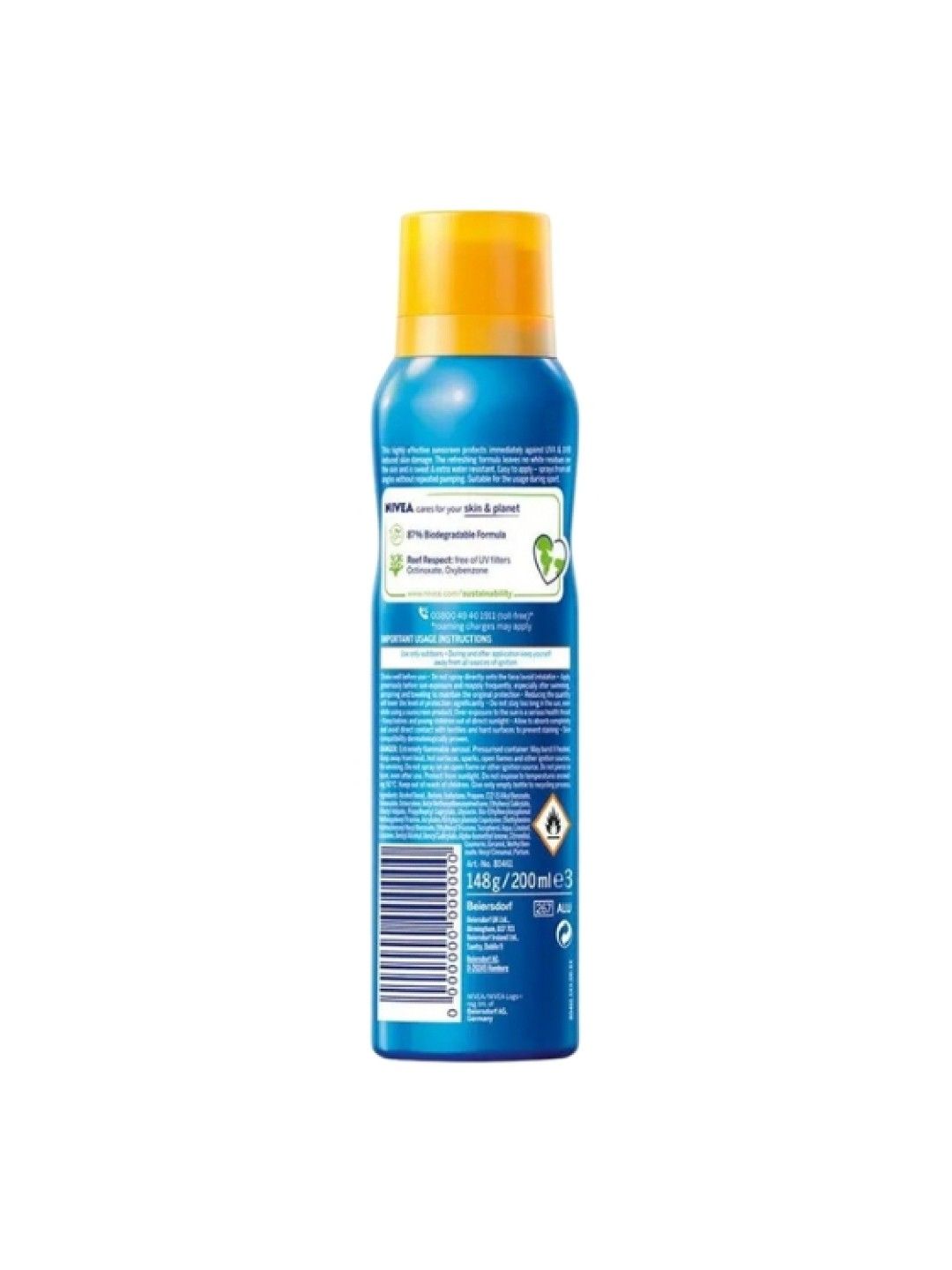 NIVEA Sun Protect & Dry Touch Refreshing Spray Sunscreen with SPF 50 (200ml) (No Color- Image 2)