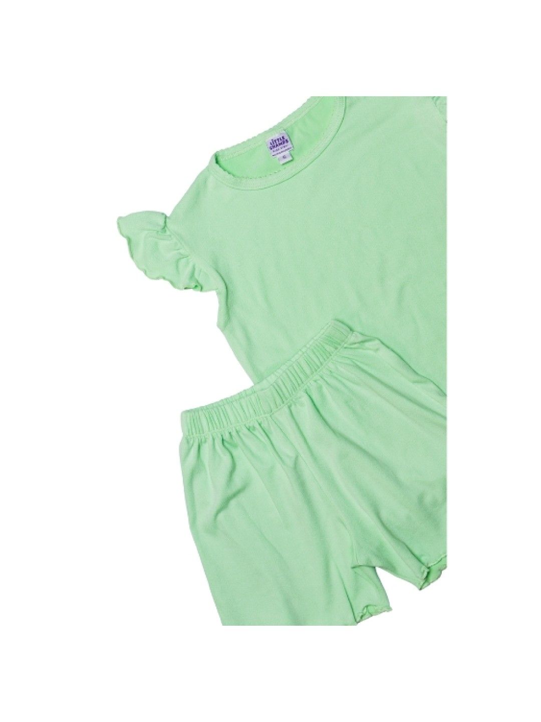 Little Champs Girl's Flutter Sleeve Playwear Set (Green- Image 2)