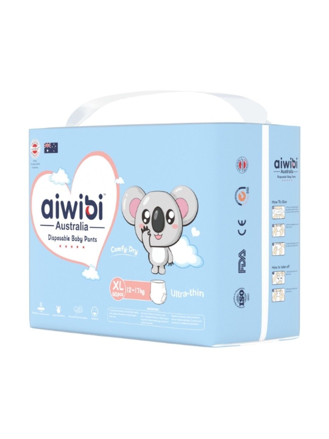 Aiwibi Australia Comfy Dry Pants Diaper - XL (No Color- Image 2)