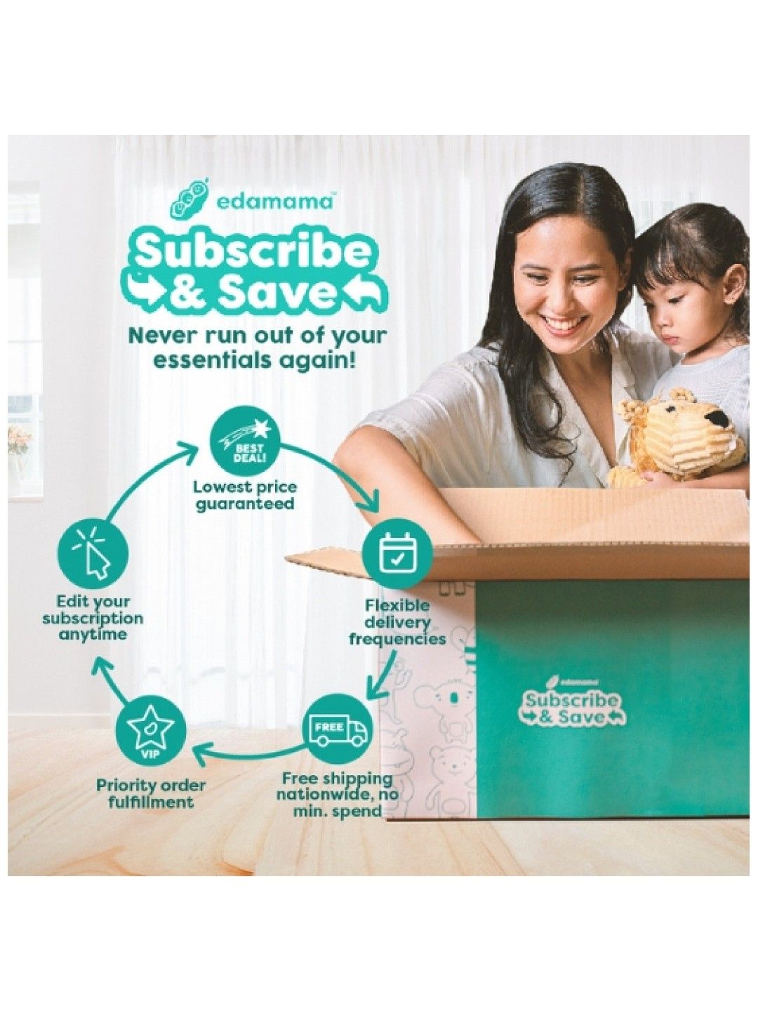 Uni-love Purecotton Dry Wipes 80's (6-pack) - Subscription (No Color- Image 2)