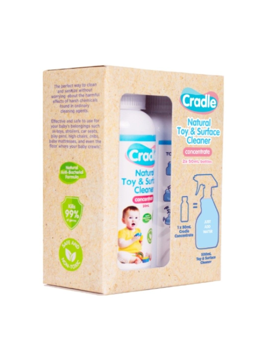 Cradle Natural Toy & Surface Cleaner Concentrate 2 x (50ml) (No Color- Image 2)