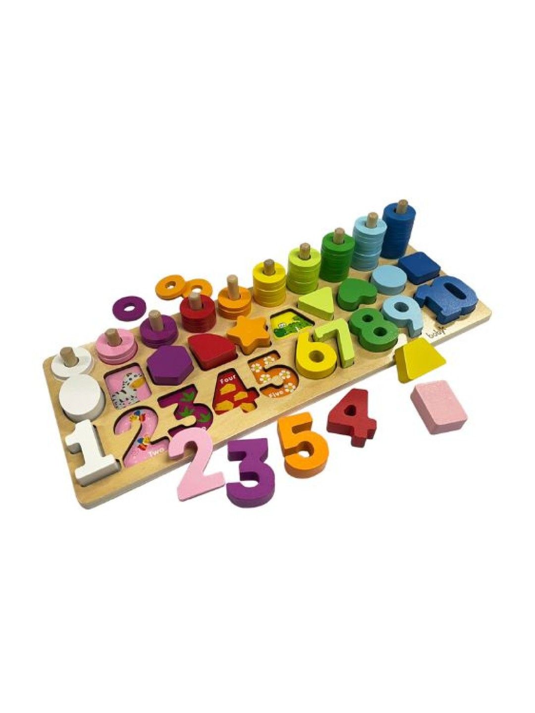 Boby 4-in-1 Wooden Montessori Learning Stacker & Matching Puzzle (Multicolor- Image 2)