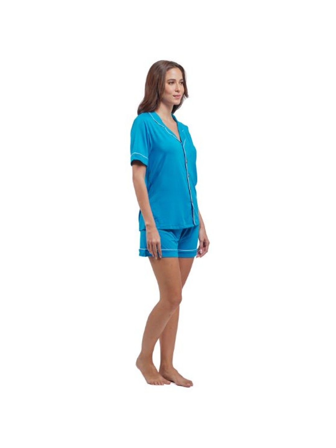Bamberry Baby Adult Short Sleeves Button Down Shorts (French Blue- Image 2)