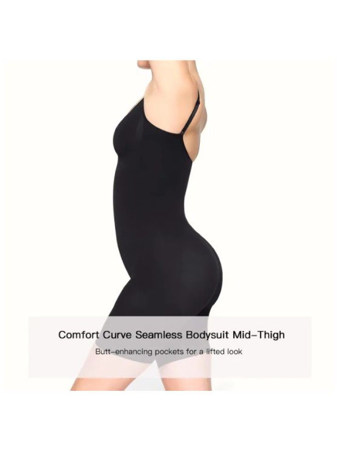 ecora Comfort Curve Seamless Bodysuit Mid-Thigh (Black- Image 2)