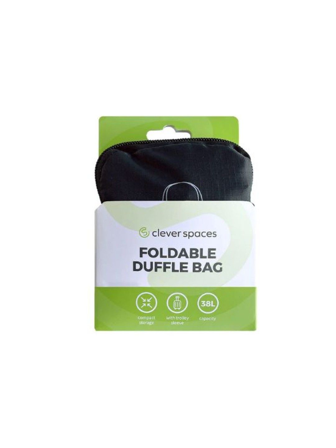 Clever Spaces Foldable Duffel Bag 38L (Black- Image 2)