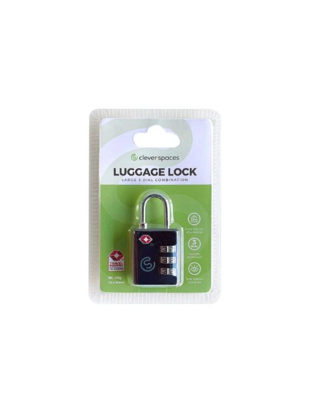 Clever Spaces TSA-Approved Luggage Lock (Black- Image 2)