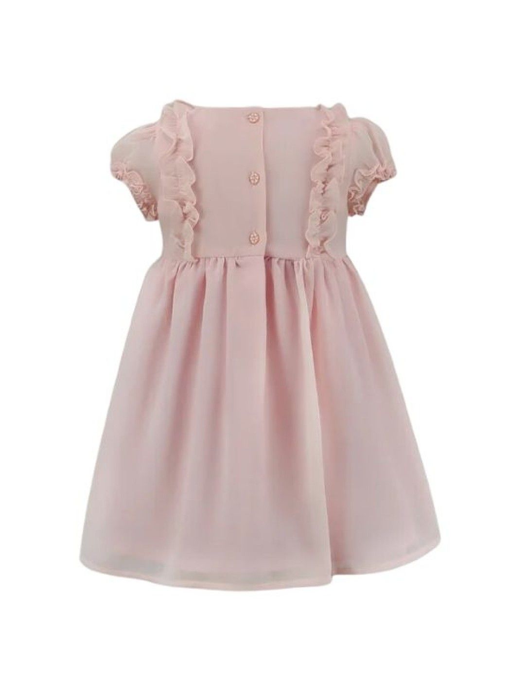 Periwinkle Allison Party Dress with Ruffles and Silk Ribbon at Front (Pink- Image 2)