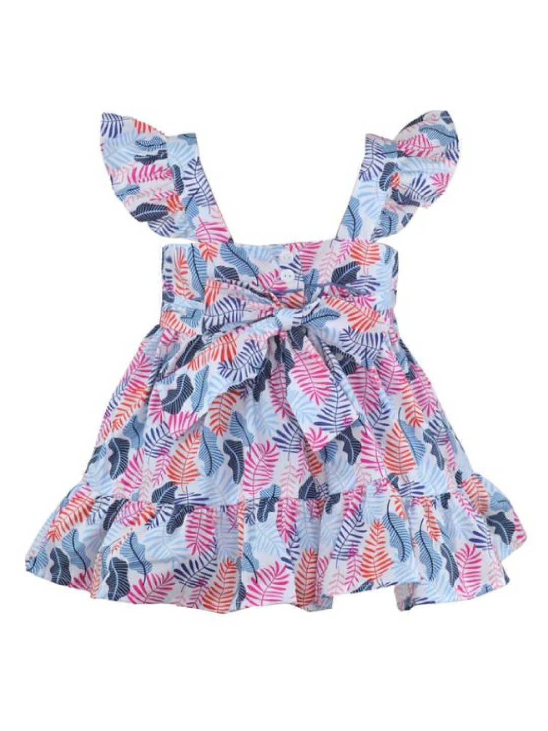 Periwinkle Bettina Baby Girl Printed Dress with Diaper Cover (Indigo- Image 2)
