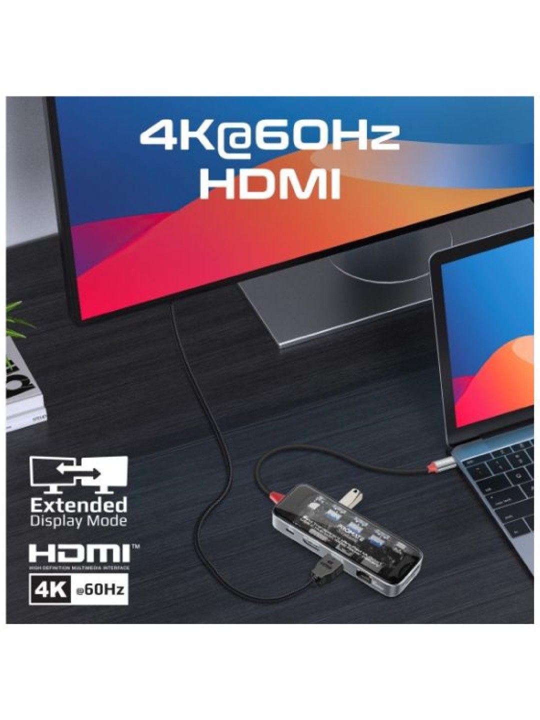 Promate TRANSHUB-PRO 11-in-1 Transparent Ultra-Fast Multi-Port USB-C Hub (No Color- Image 2)