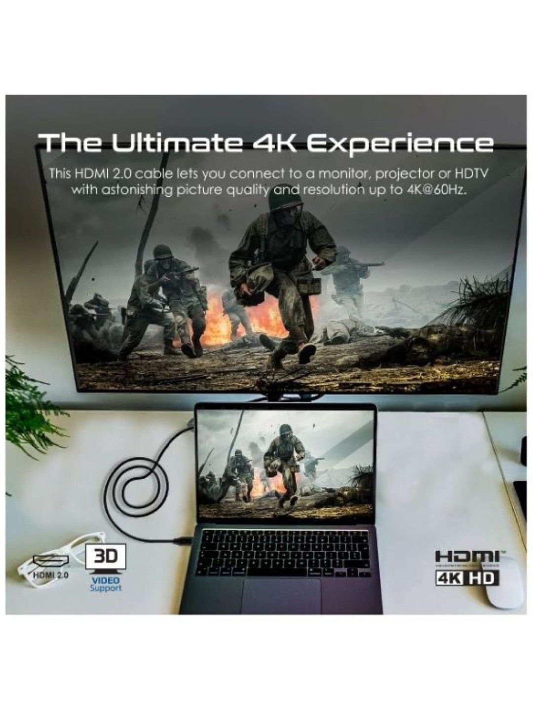 Promate PROLINK4k60-500 Ultra High Definition 4K@60Hz Audio Video Cable 500cm Length (No Color- Image 2)