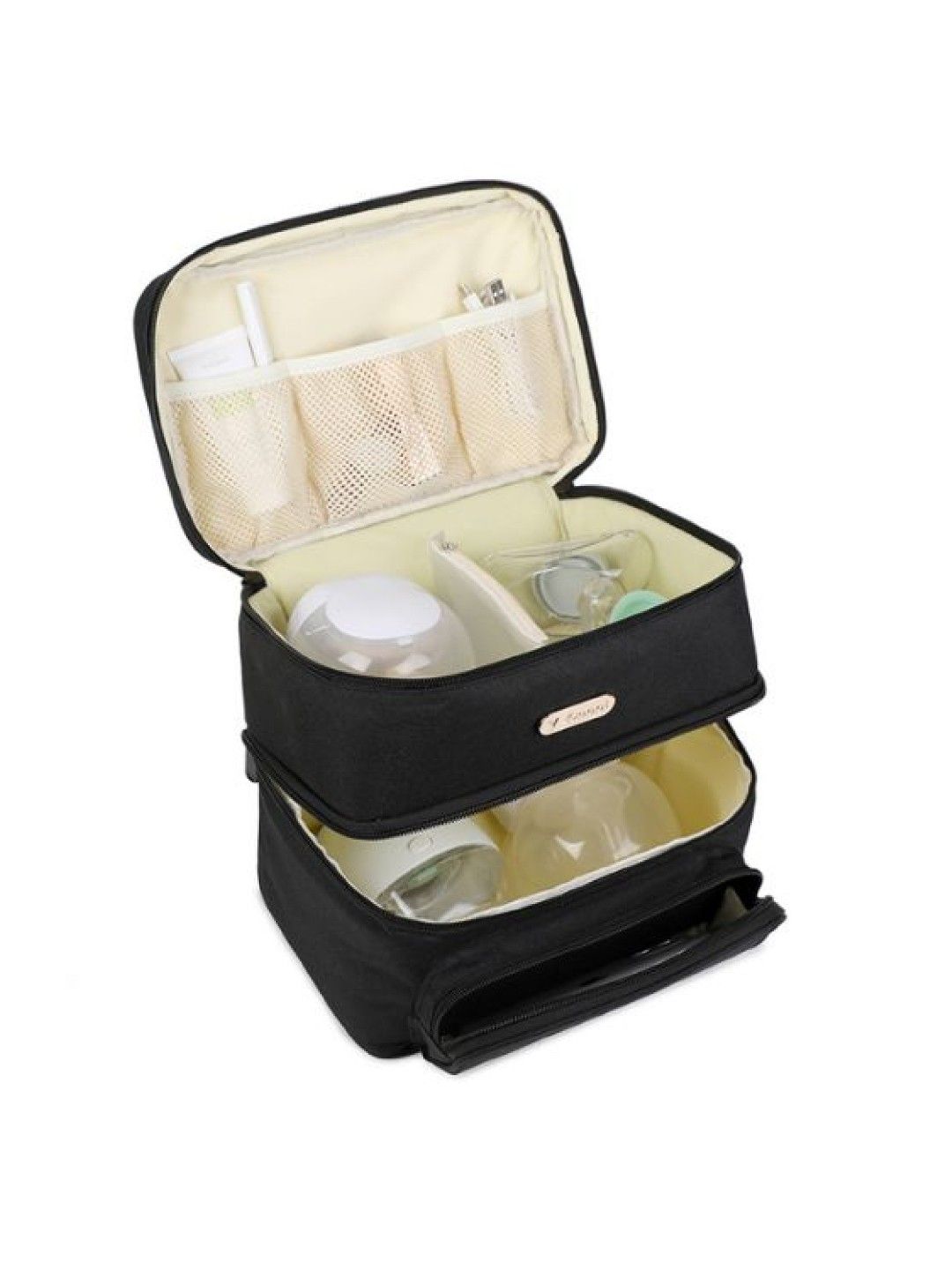 V-coool Hands-Free Breast Pump Organizer Thermal Cooler Bag (Black- Image 2)