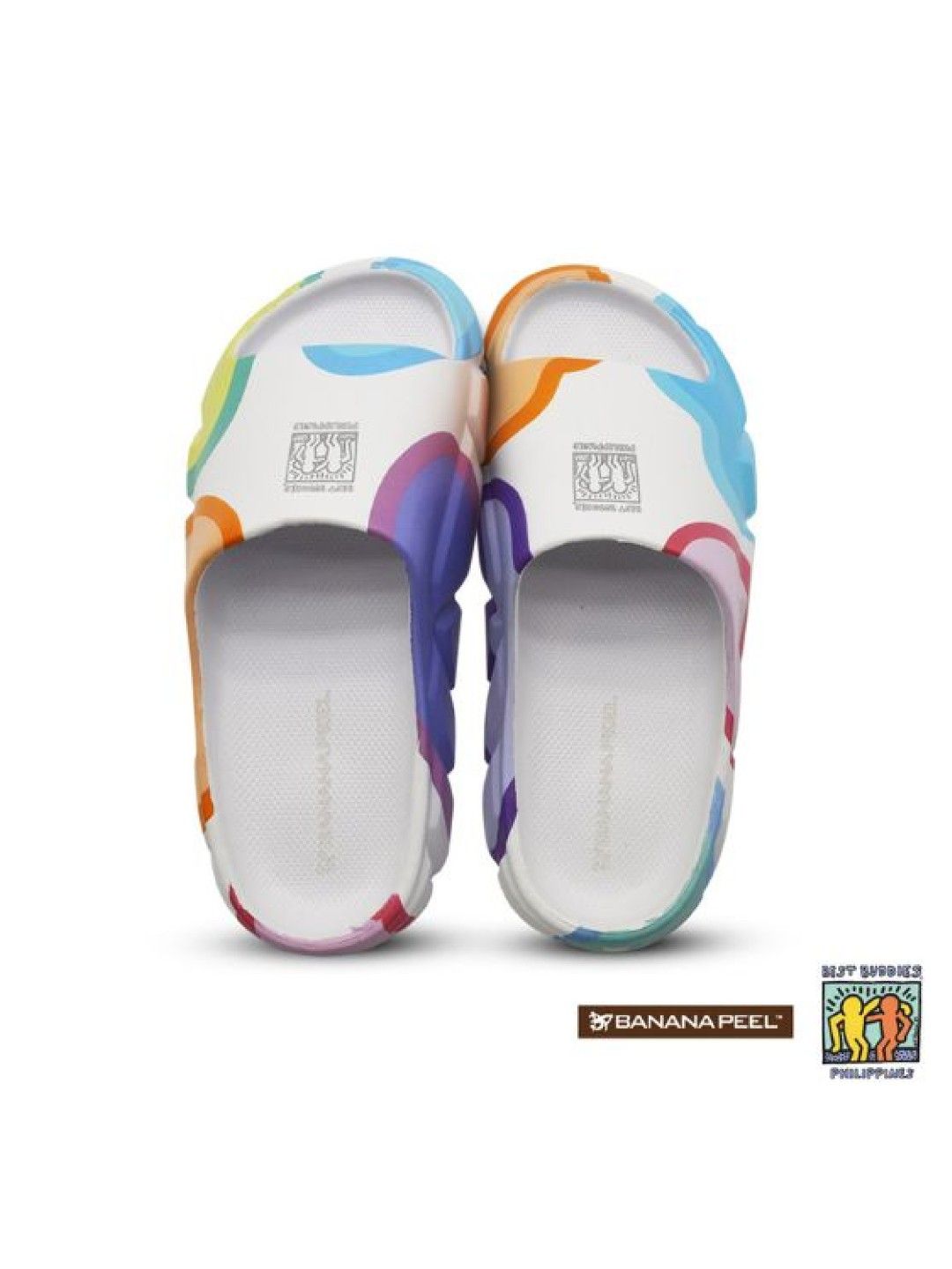 Banana Peel Best Buddies Unisex Slides - Milk White (No Color- Image 2)