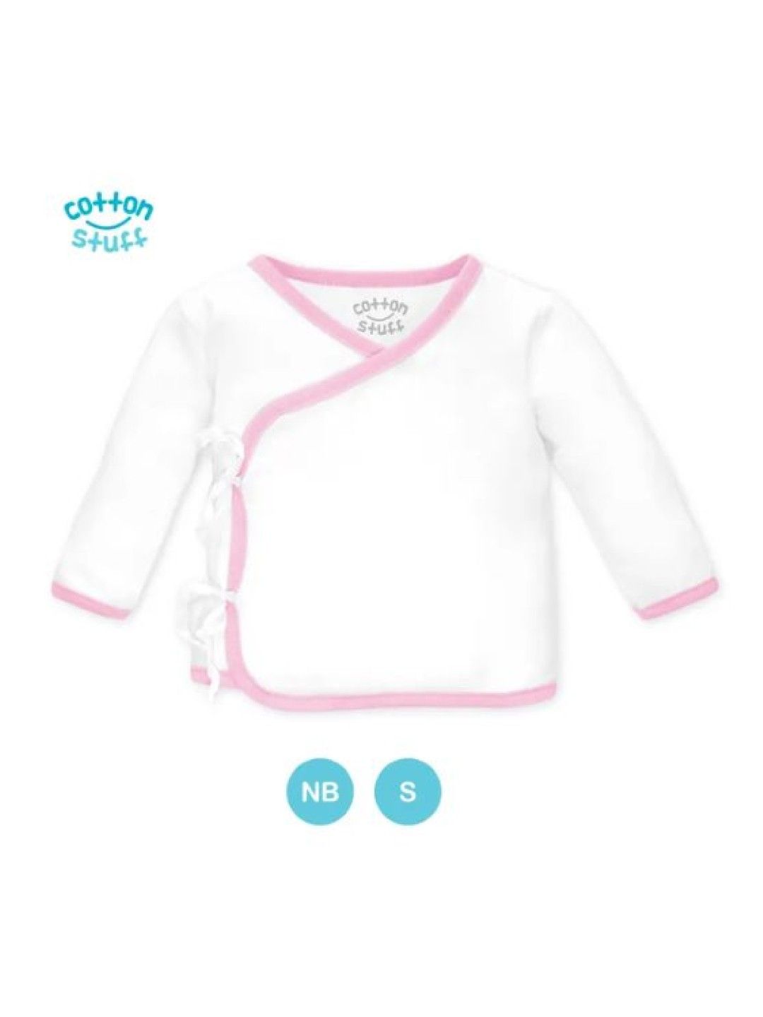 Cotton Stuff 3-Piece Longsleeves Tie-Side (White with Pink) (No Color- Image 2)