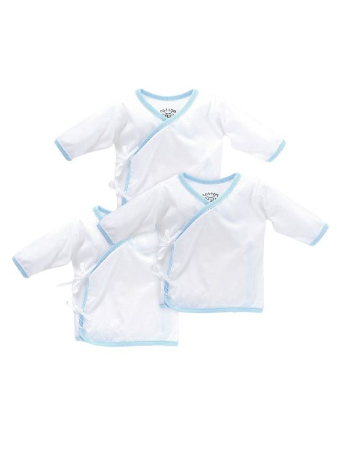 Cotton Stuff 3-Piece Longsleeves Tie-Side (White with Blue) (No Color- Image 1)