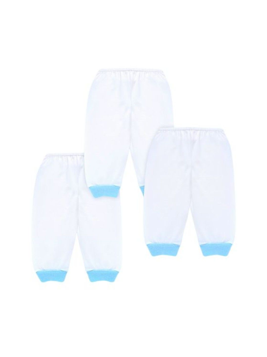 Cotton Stuff 3-Piece Pajama Pants (White with Blue) (No Color- Image 1)