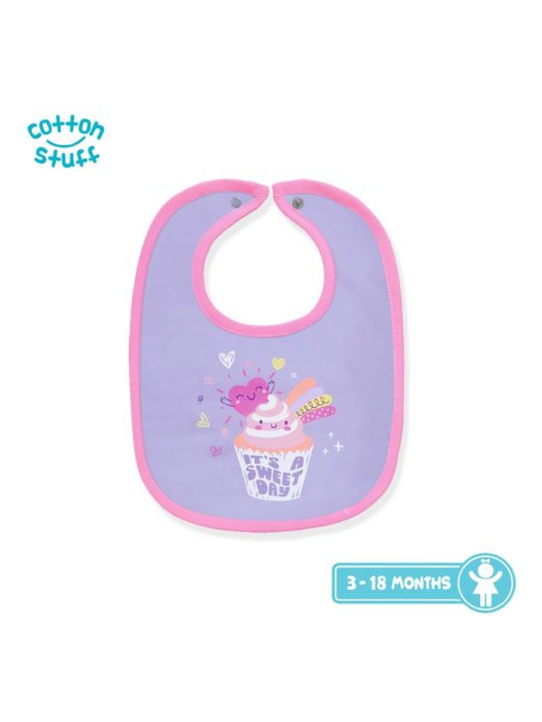 Cotton Stuff 3-piece Snap on Bib (Happy Day - Girl) (No Color- Image 2)