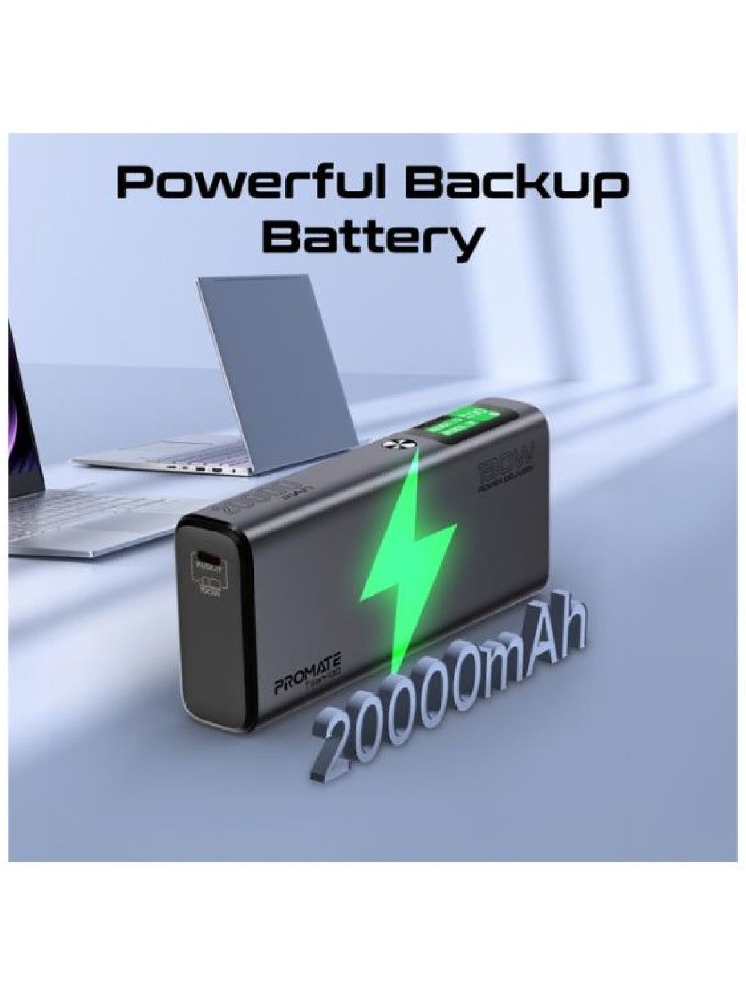 Promate TITAN-130 130W Sleek Aluminum Crafted Power Delivery Power Bank (No Color- Image 2)