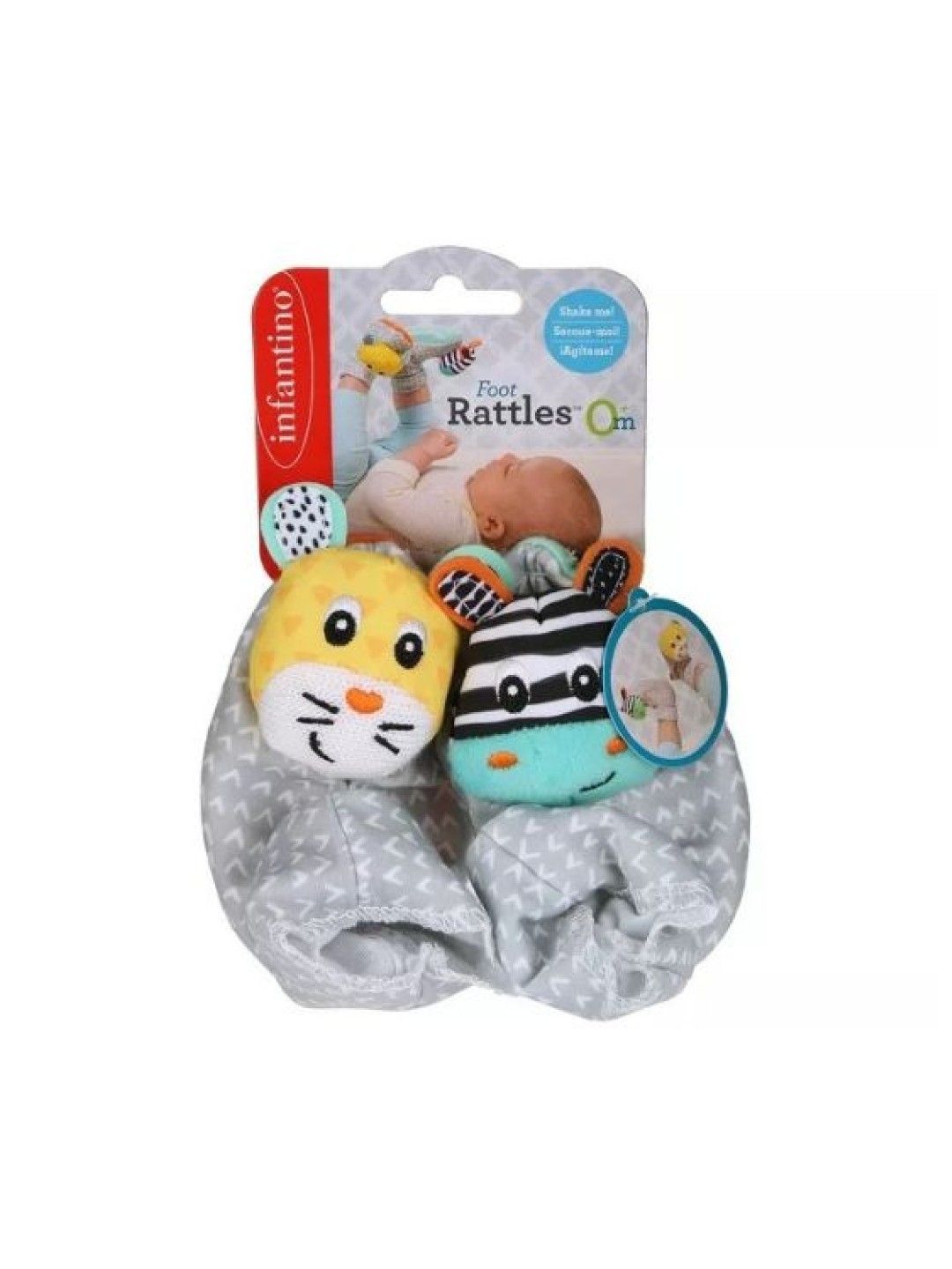 Infantino Foot Rattles - Zebra/Tiger (No Color- Image 2)