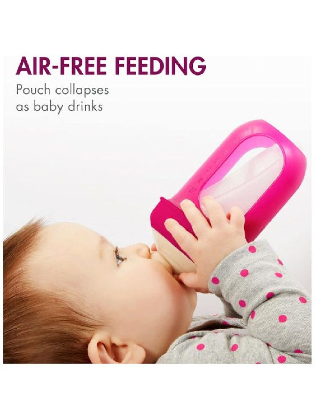 BOON NURSH Silicone Pouch Bottle 8oz / 236ml (3-Pack) (Pink- Image 2)