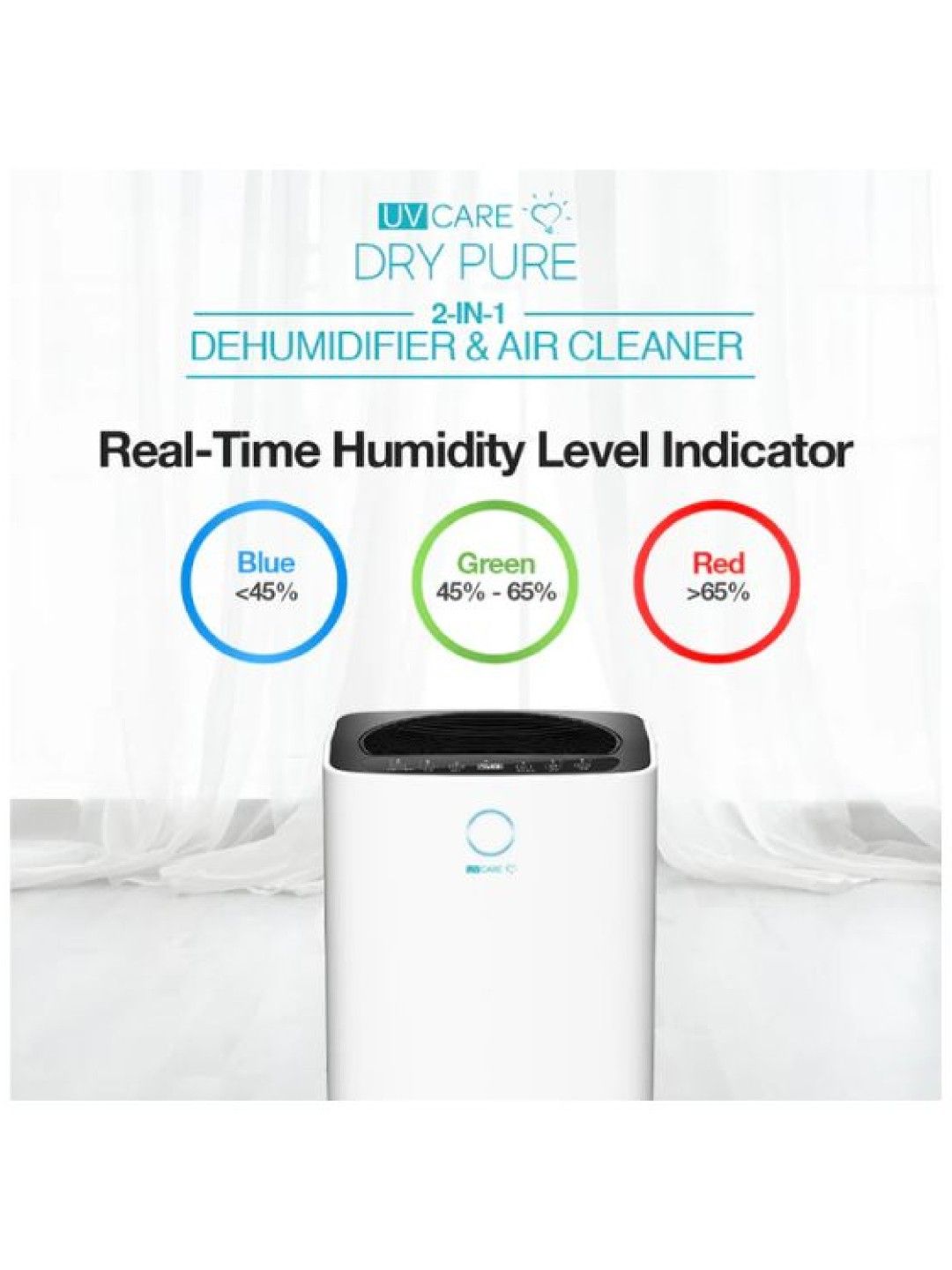 UV Care Dry Pure 2-In-1 Dehumidifier & Air Cleaner 20L (No Color- Image 2)