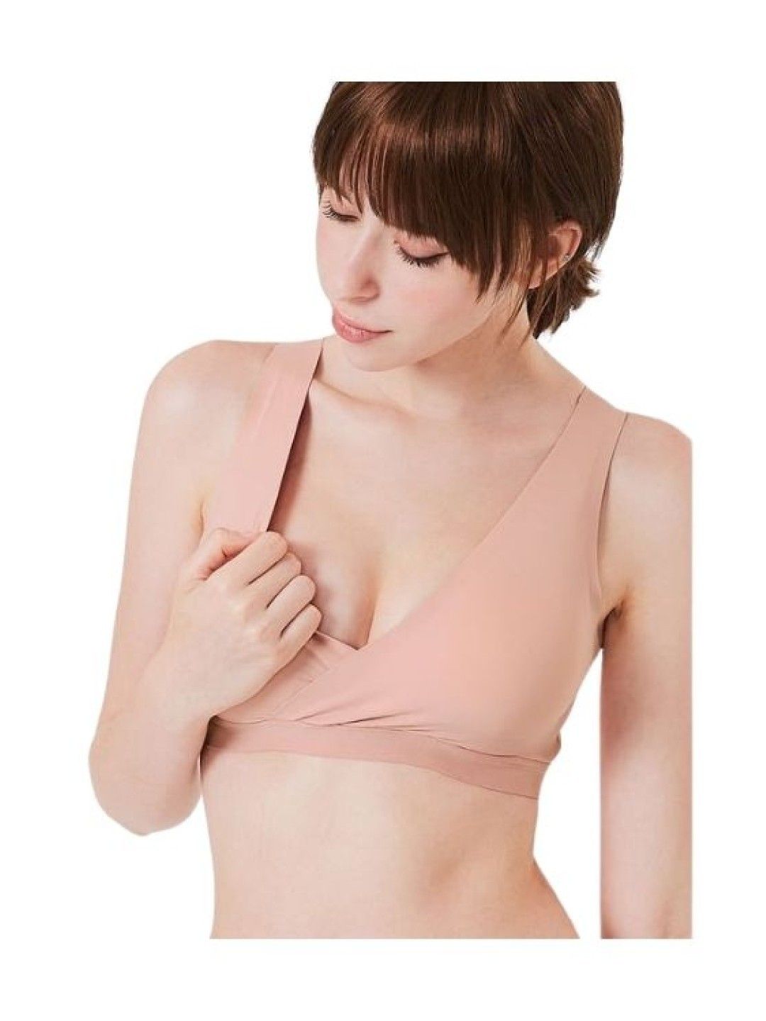 Mamaway (CLEARANCE) Ultra Silky Crossover Sleeping & Nursing Bra - Dusty Pink (No Color- Image 2)