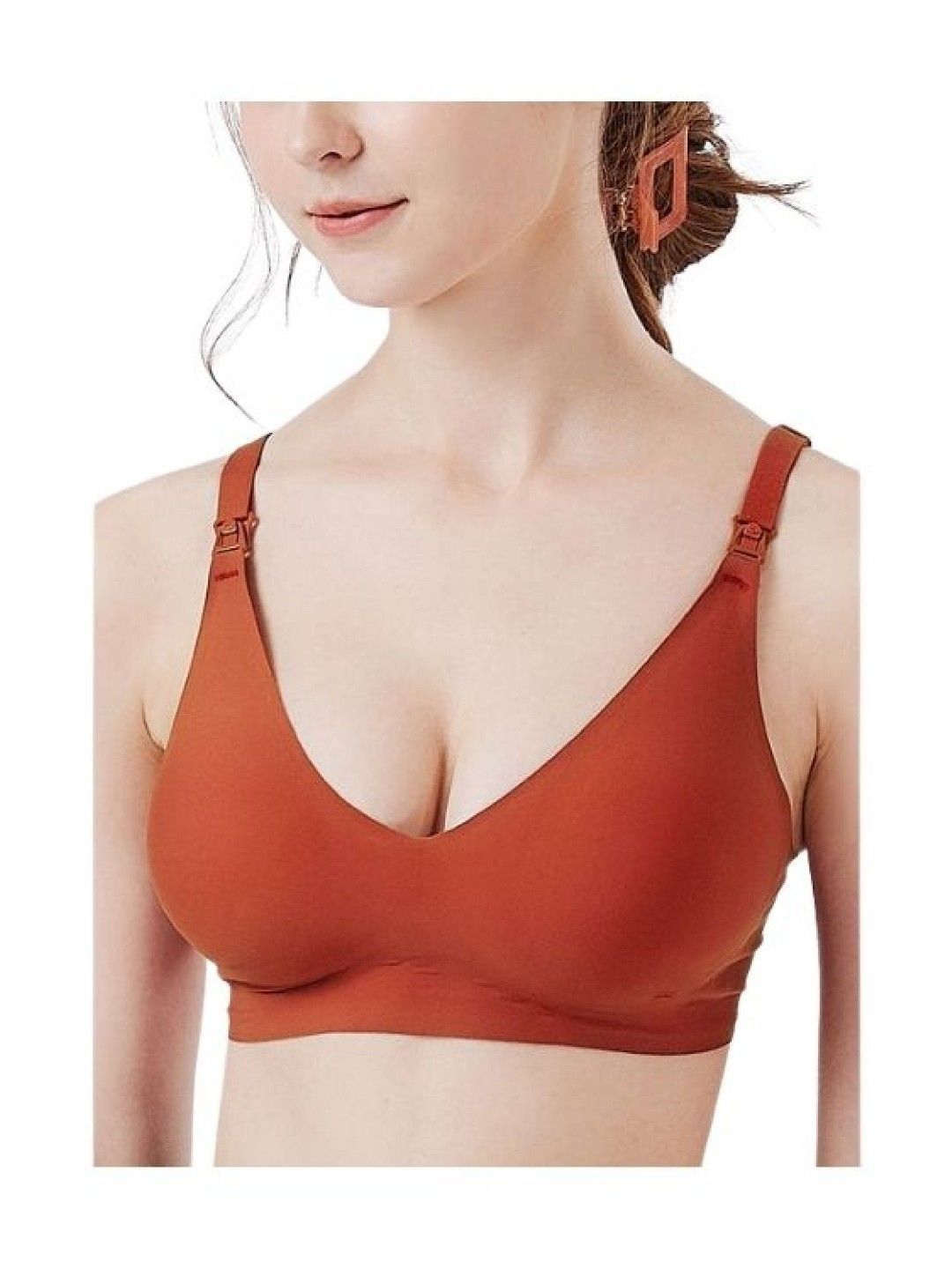 Mamaway (CLEARANCE) Ultra Silky Seamless Maternity & Nursing Bra - Rust (No Color- Image 2)