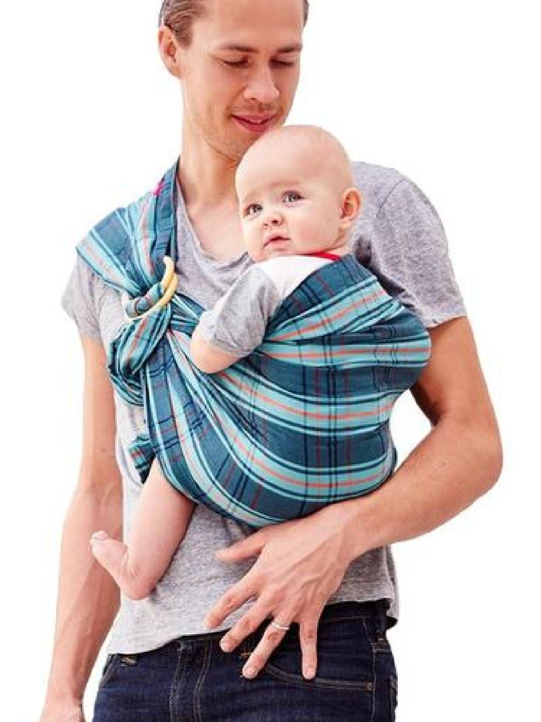 Mamaway (CLEARANCE) Vintage Check Baby Ring Sling - Blue (No Color- Image 2)