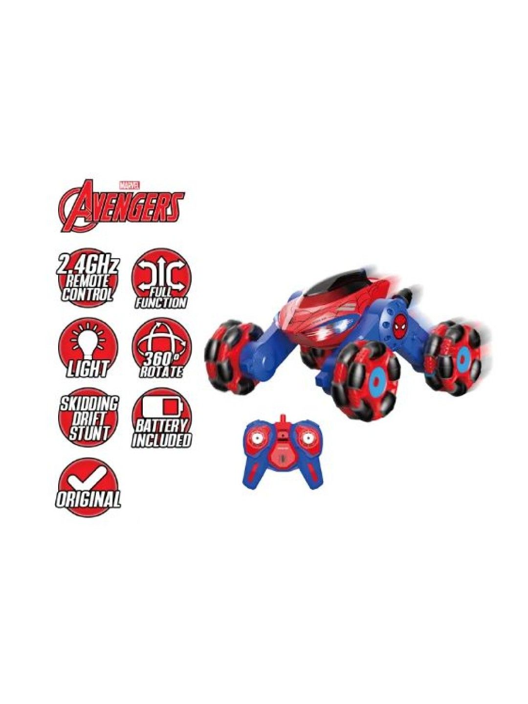 Marvel Original Spider-Man Full-Function Drifting Stunt Remote Control Car (2.4GHz) (No Color- Image 2)