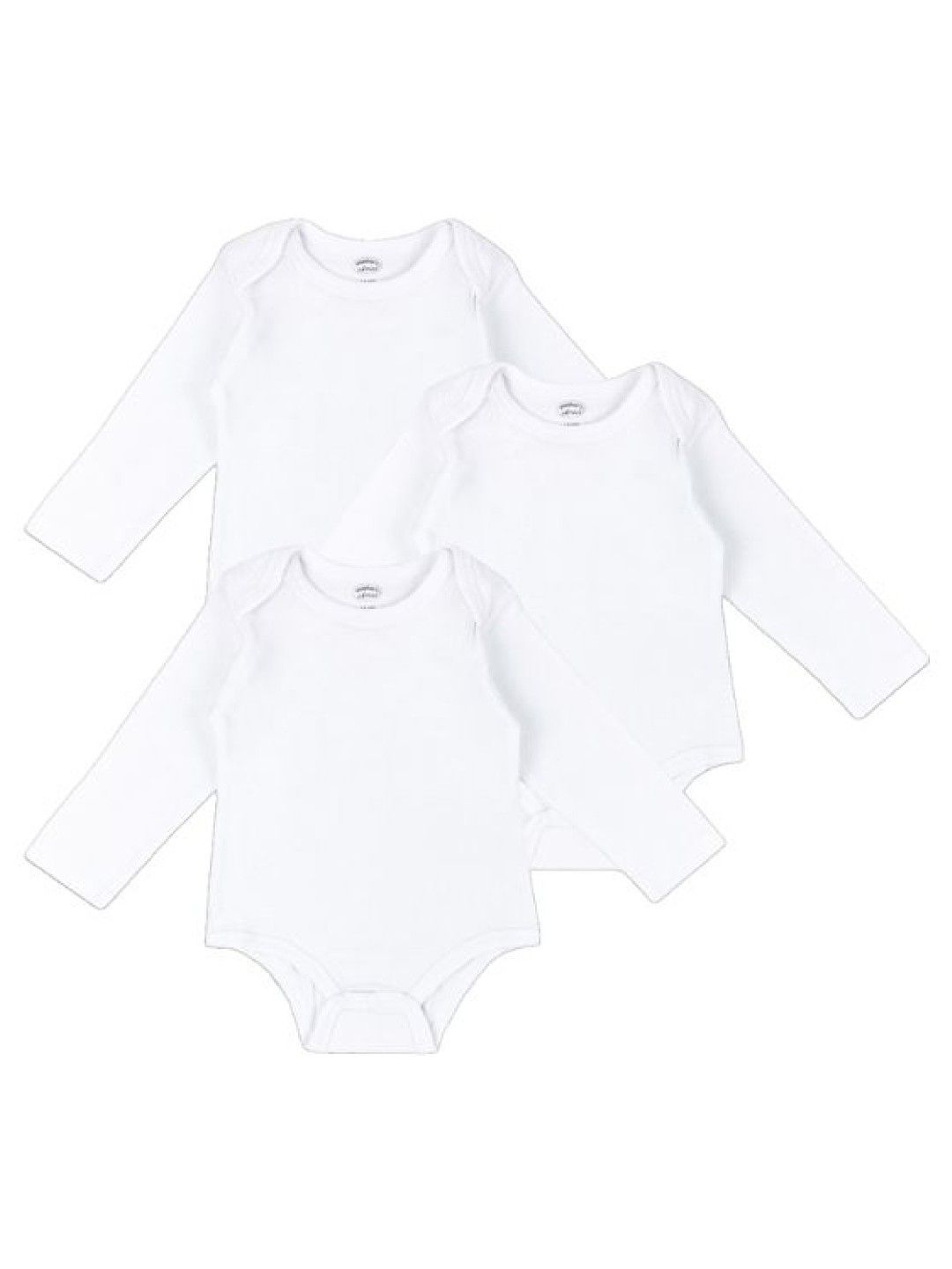 Mother's Choice White Collection Daily Essentials Long Sleeve Bodysuits (3-Pack) (No Color- Image 2)