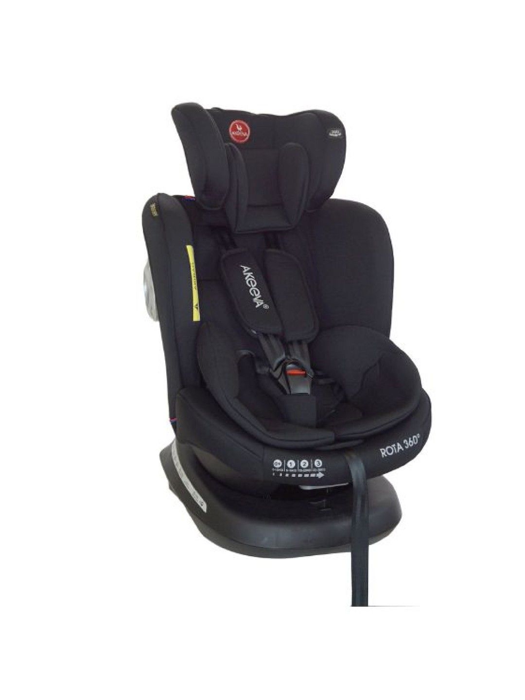 Akeeva 360 Rotate Isofix Carseat w/ Latch and Side Impact protection (Rota 360) - Black (No Color- Image 2)