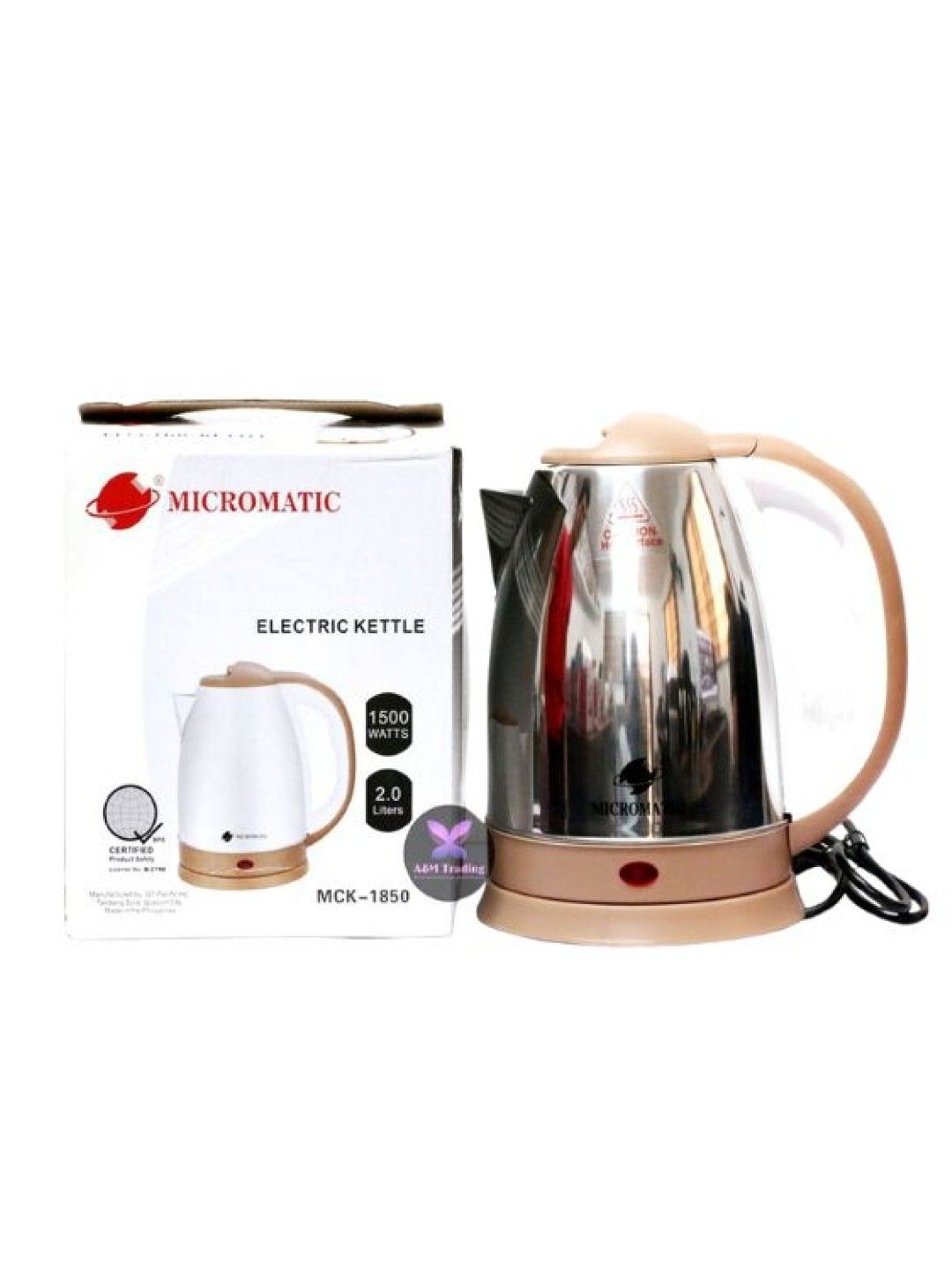MICROMATIC MCK-1850 Stainless Steel Electric Kettle 2L (No Color- Image 2)
