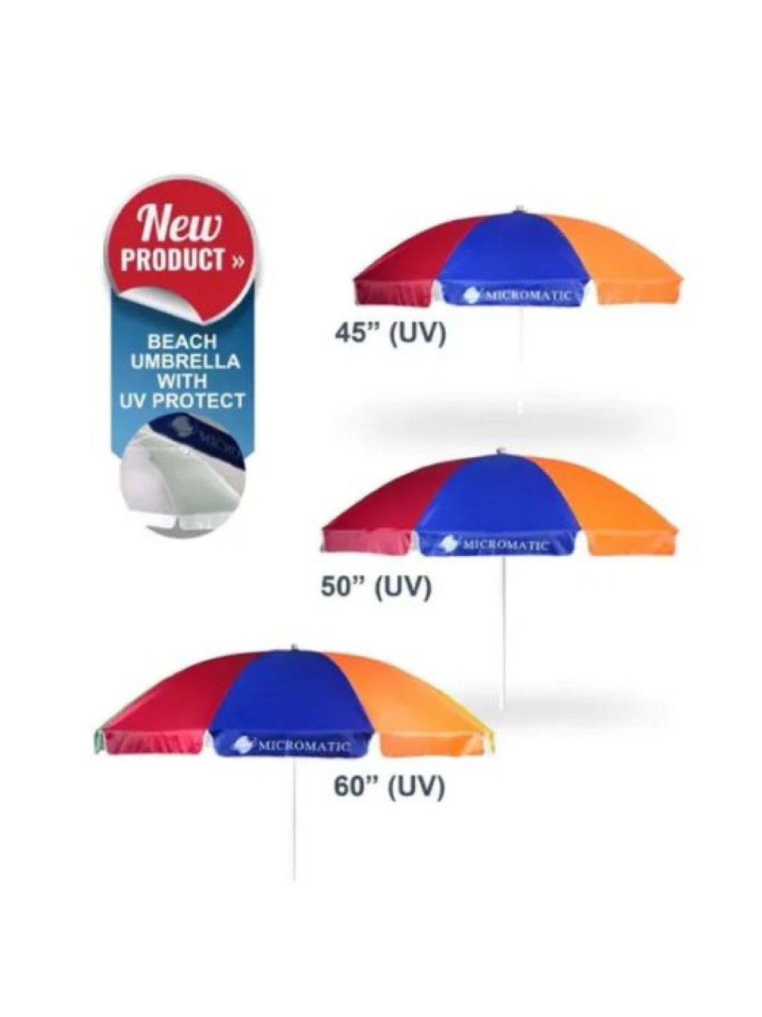 MICROMATIC Beach Umbrella with UV Protect (No Color- Image 2)