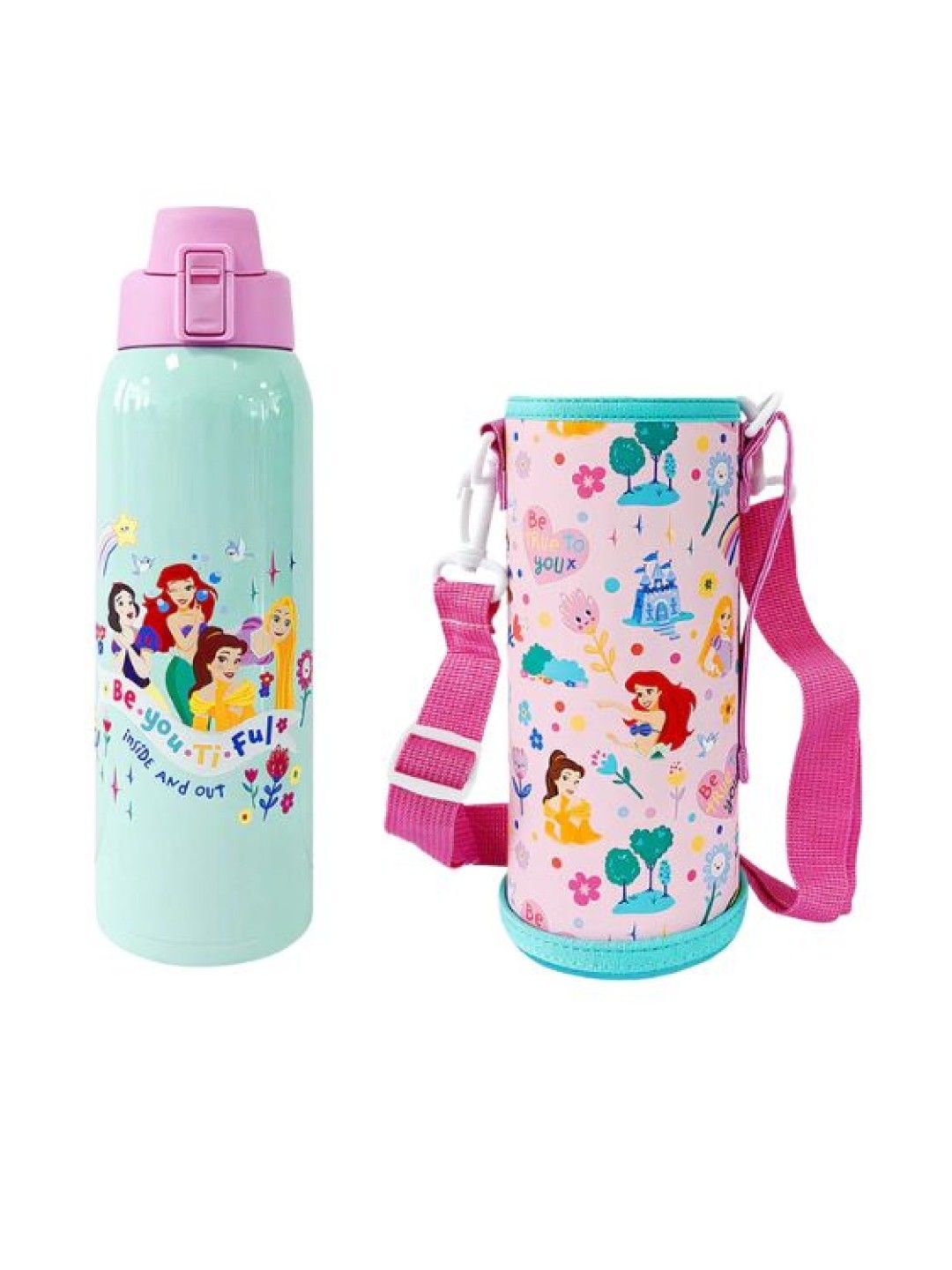 Zippies Disney 1L Insulated Tumblers with Carrying Pouch (Princess More Than A Rainbow- Image 2)