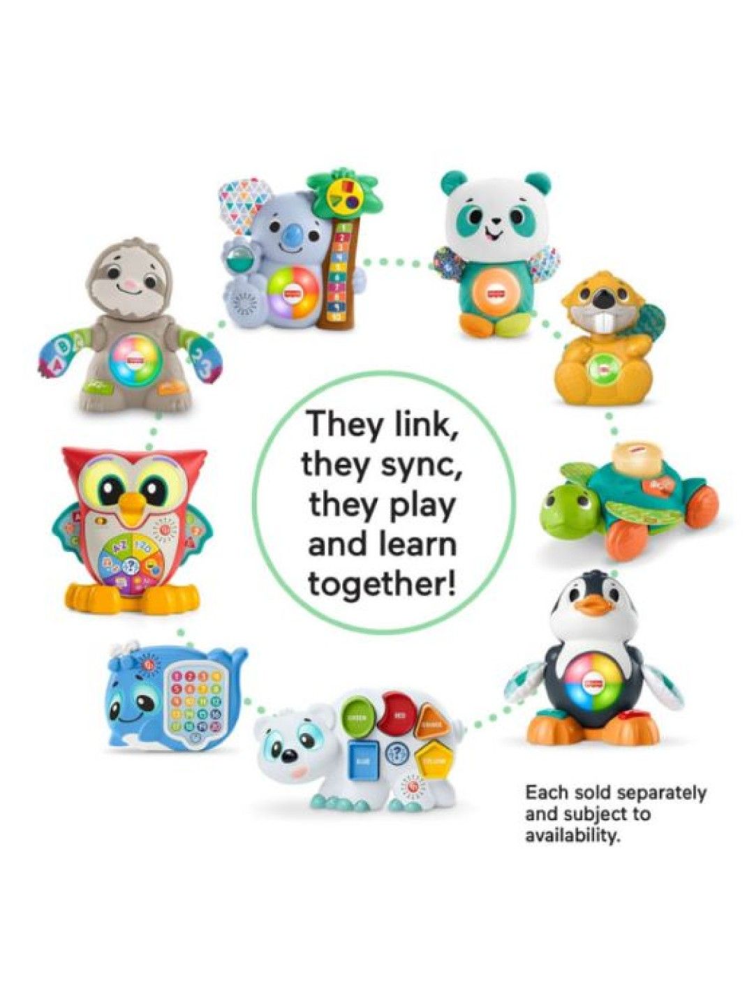 Fisher Price Linkimals Puzzlin’ Shapes Polar Bear with Lights & Music (No Color- Image 2)