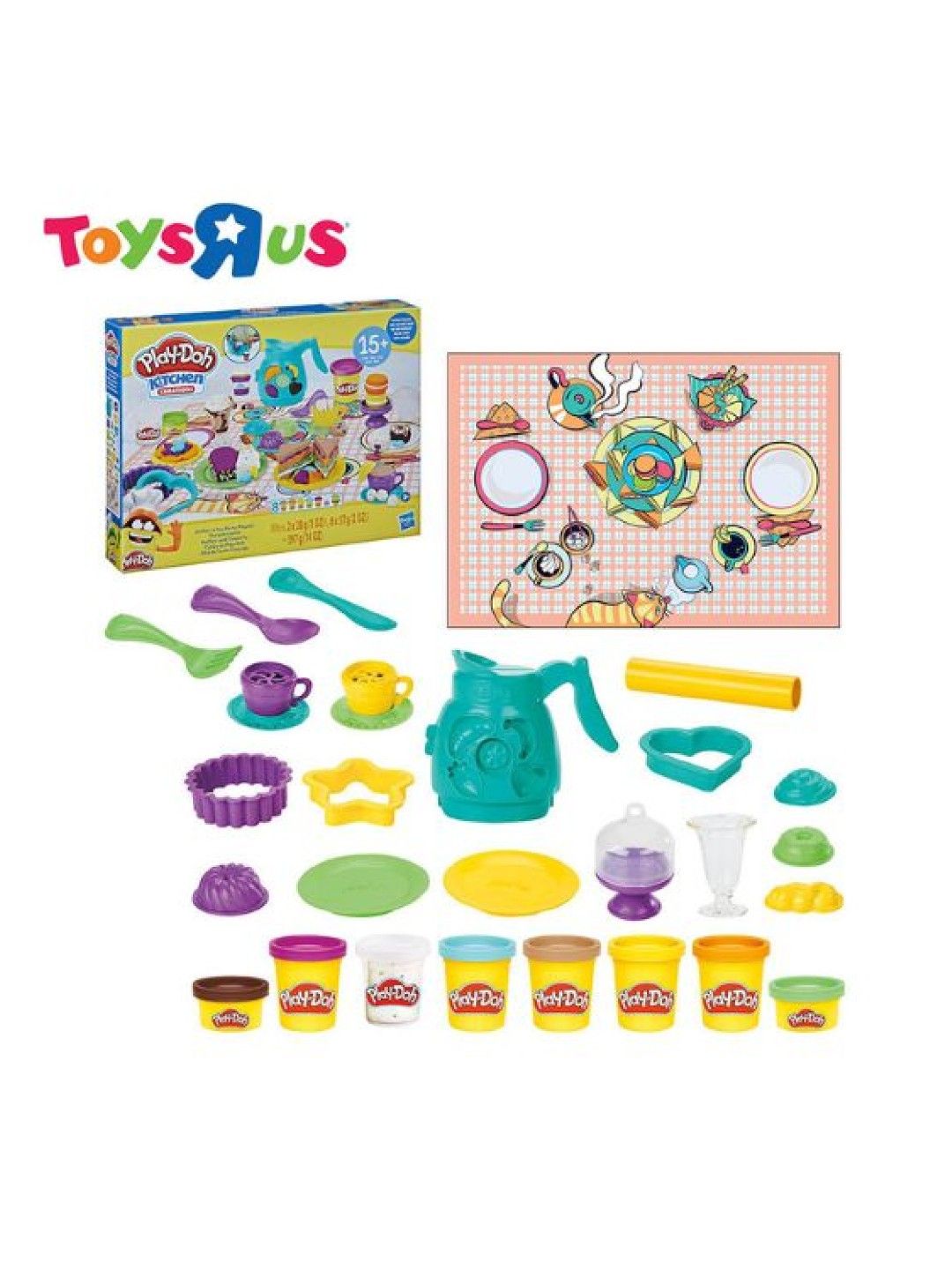 Toys R Us Play-Doh Kitchen Creations Coffee 'n Tea Party Playset (No Color- Image 4)