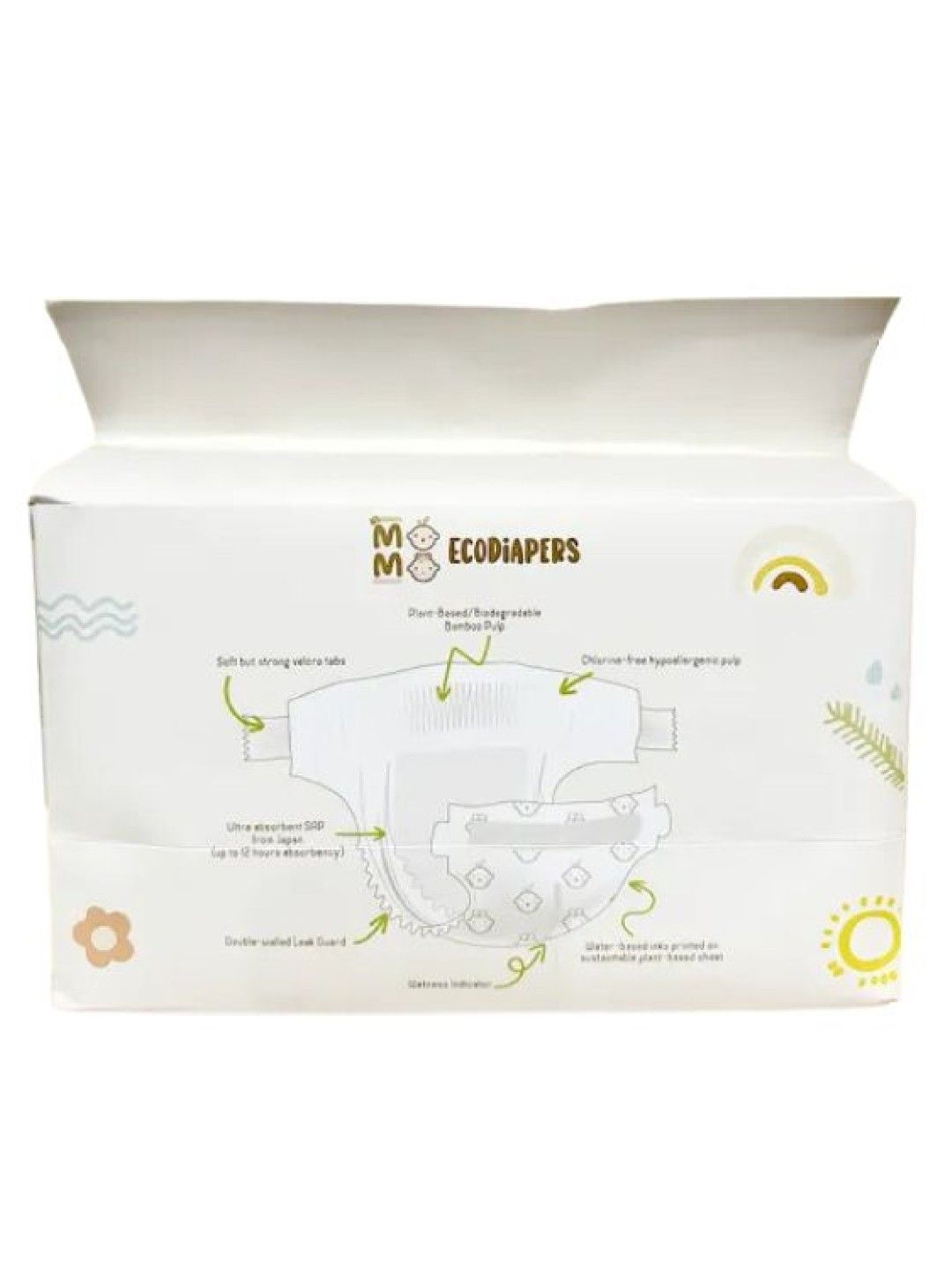 Li'l Momo Ecodiapers Biodegradable Eco-friendly Bamboo Diapers Newborn (25 pcs) (No Color- Image 2)