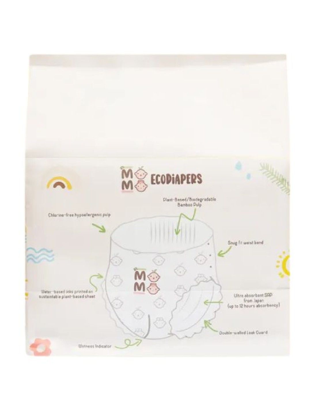 Li'l Momo Ecodiapers Biodegradable Eco-friendly Bamboo Diapers XL (28 pcs) (No Color- Image 2)