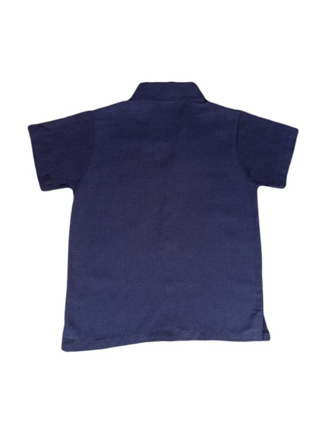 bean fashion Navy Blue Shortsleeves Woven Top (Blue- Image 2)