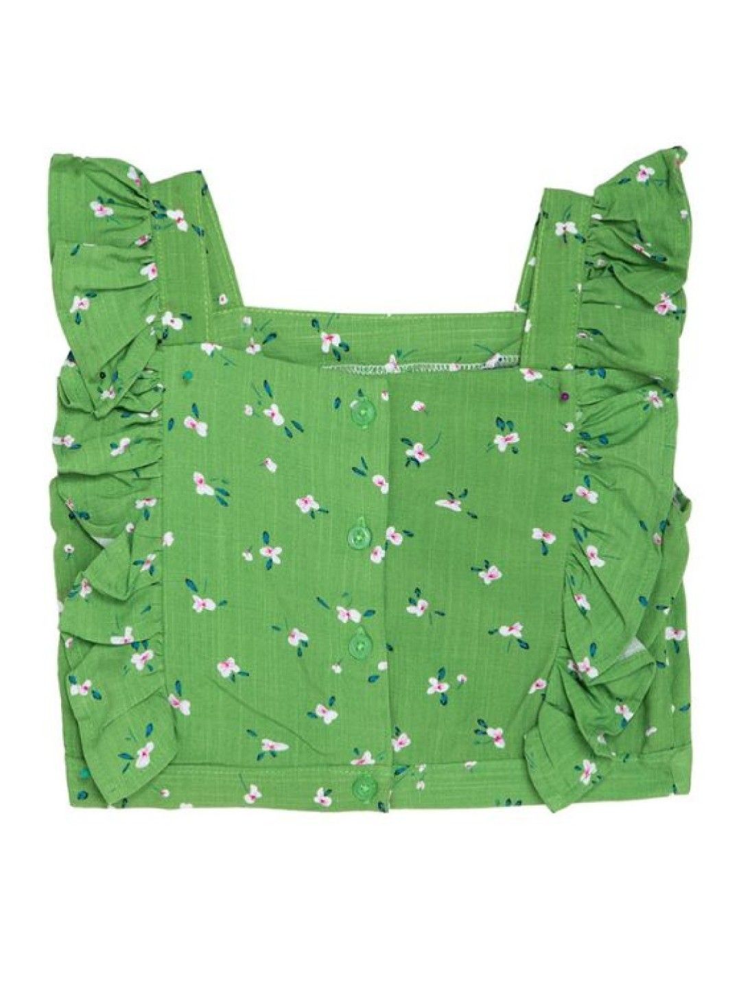 bean fashion Floral Woven Top (Green- Image 2)