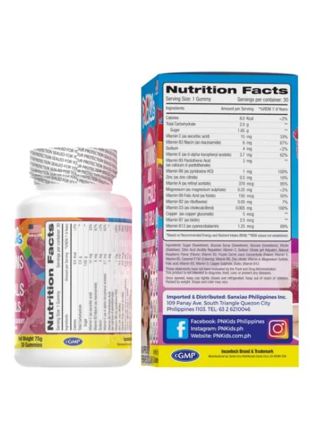 PNKids Vitamins and Minerals for Girls Gummy Raspberry Flavor 30s (75g) (No Color- Image 2)