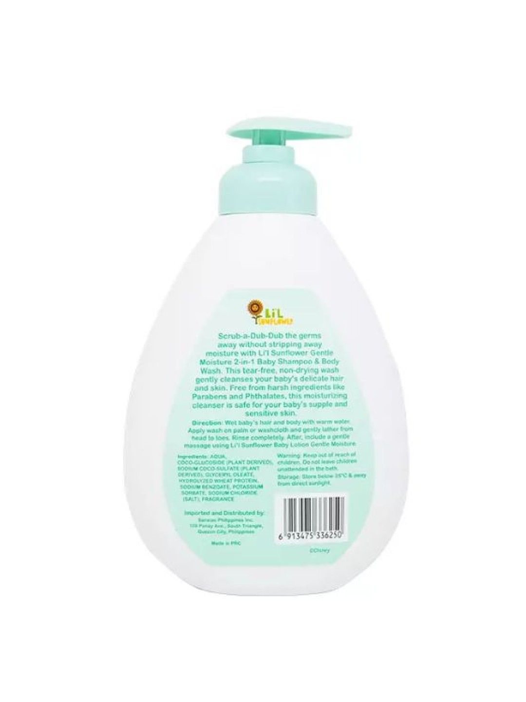 Li'l Sunflower Disney 2-in-1 Baby Shampoo and Body Wash Gentle Moisture (500ml) (No Color- Image 2)