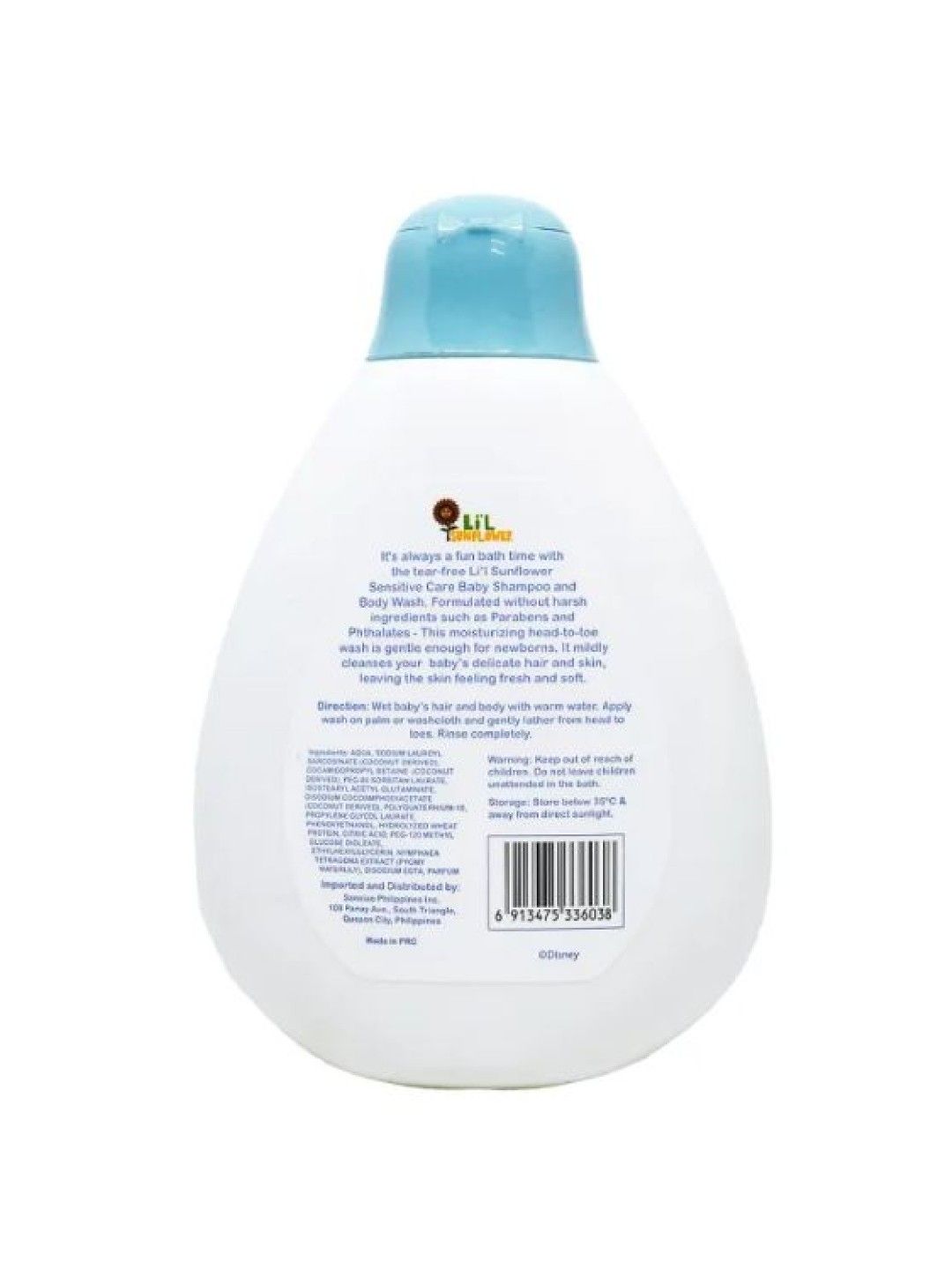 Li'l Sunflower Disney Baby Shampoo and Body Wash Sensitive Care (200ml) (No Color- Image 2)