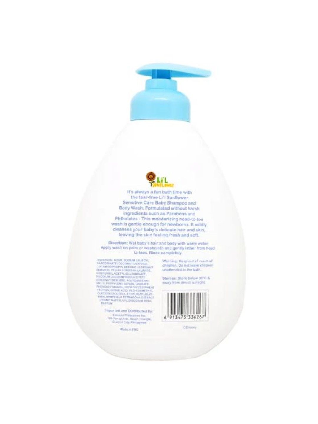 Li'l Sunflower Disney Baby Shampoo and Body Wash Sensitive Care (500ml) (No Color- Image 2)