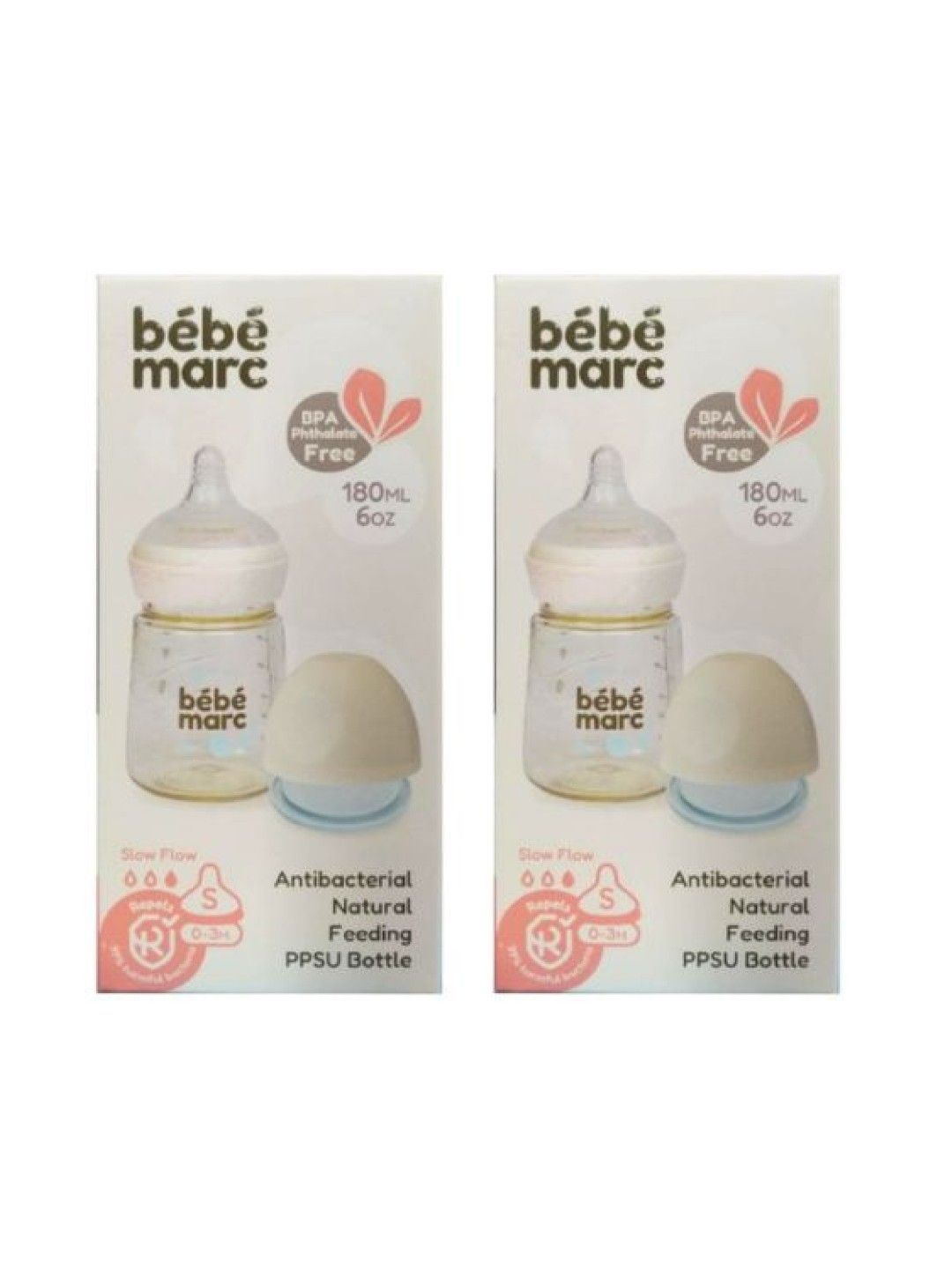 Marcus & Marcus BebeMarc Twinpack Antibacterial Natural Feeding PPSU Bottle (180ml) (No Color- Image 2)