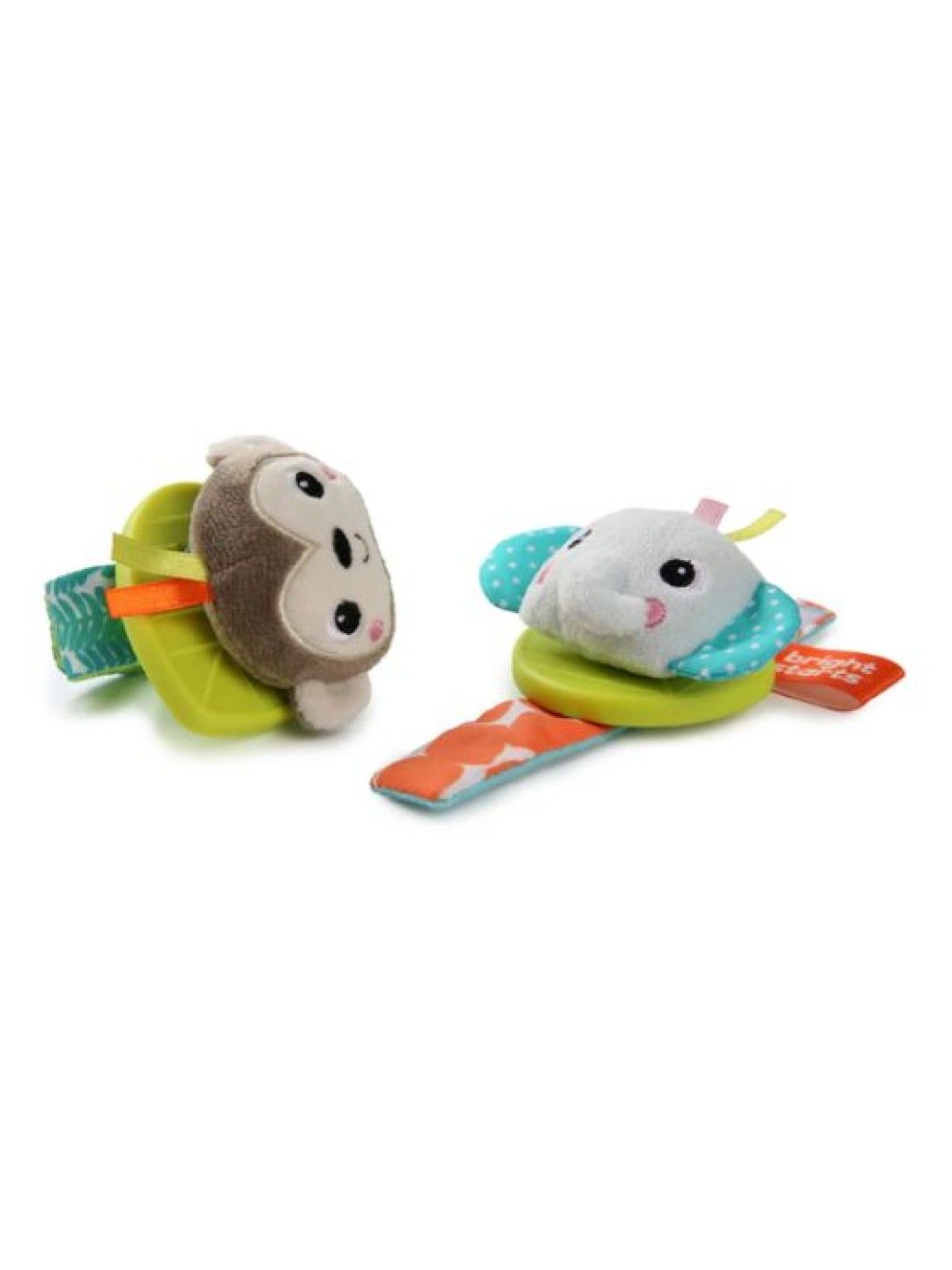 Bright Starts Rattle & Teethe Wrist Pals Toy, Monkey & Elephant (No Color- Image 2)