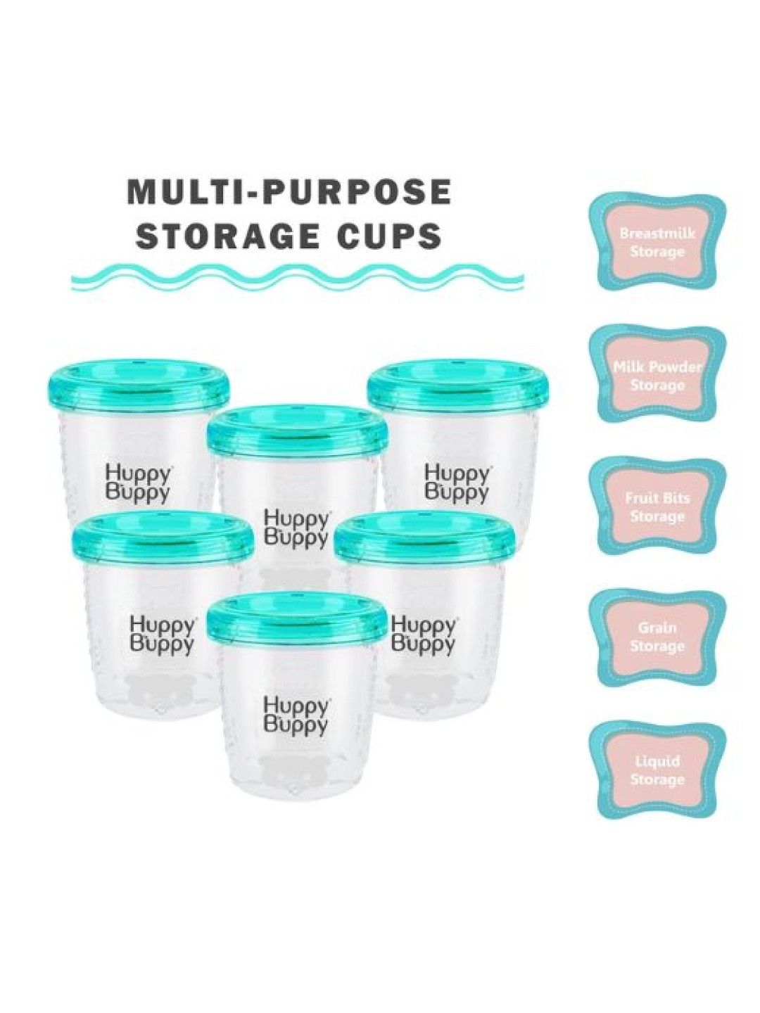 Huppy Buppy Breastmilk Storage Cups (6pcs) (No Color- Image 2)