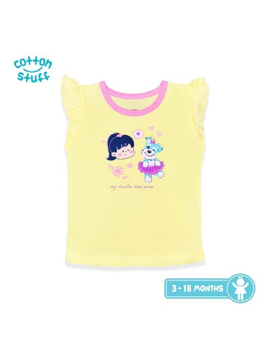Cotton Stuff 3-piece Blouse with Ruffled Sleeves (Bestie- Girl) (No Color- Image 2)