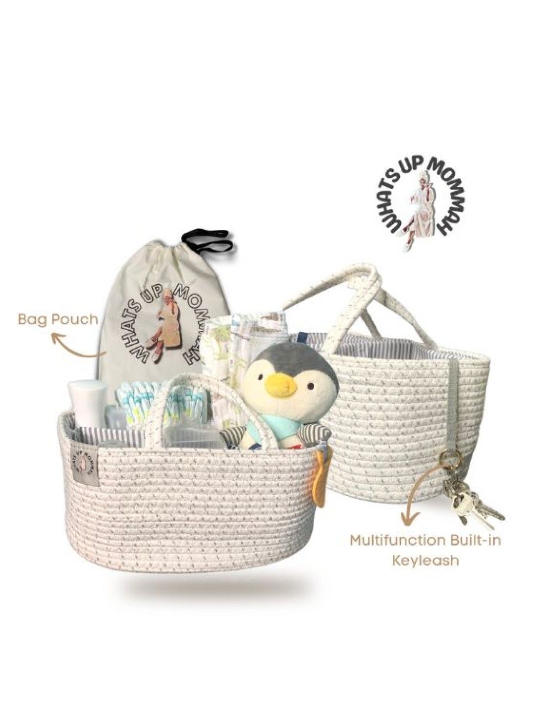 WhatsUpMommah Limited Edition Rope Caddy Bag (Dove White- Image 2)